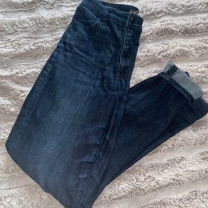 High rise dark blue jegging